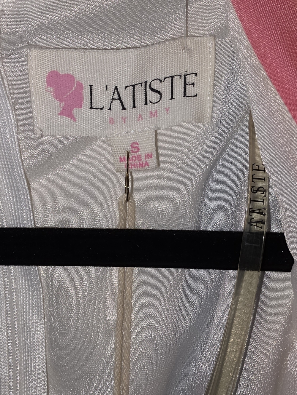 L'ATISTE White Dress with Pink Accent - Picture 10 of 12